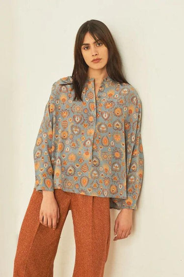 Bergerac Shirt in Azzurro-Shirt-Momoni-Debs Boutique